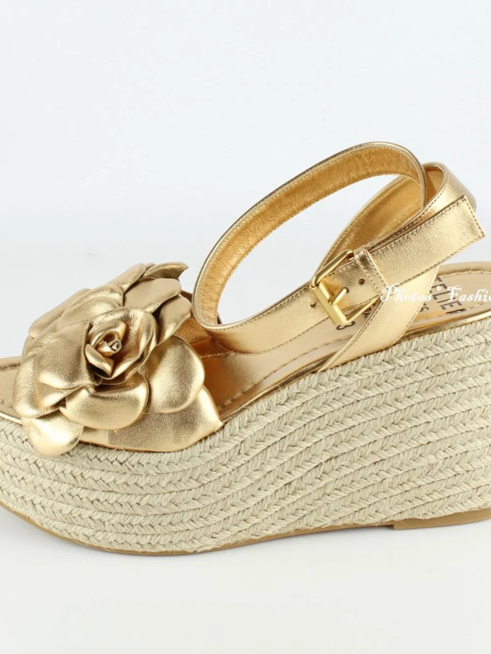 NEW Valentino Garavani Atelier 03 Rose Metallic Leather Espadrilles Sandal EU 39